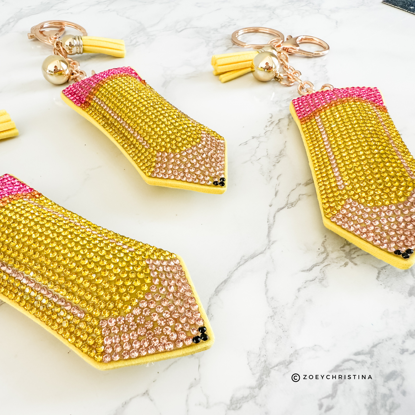 Rhinestone Pencil Keychain – Teacher, Back-to-School