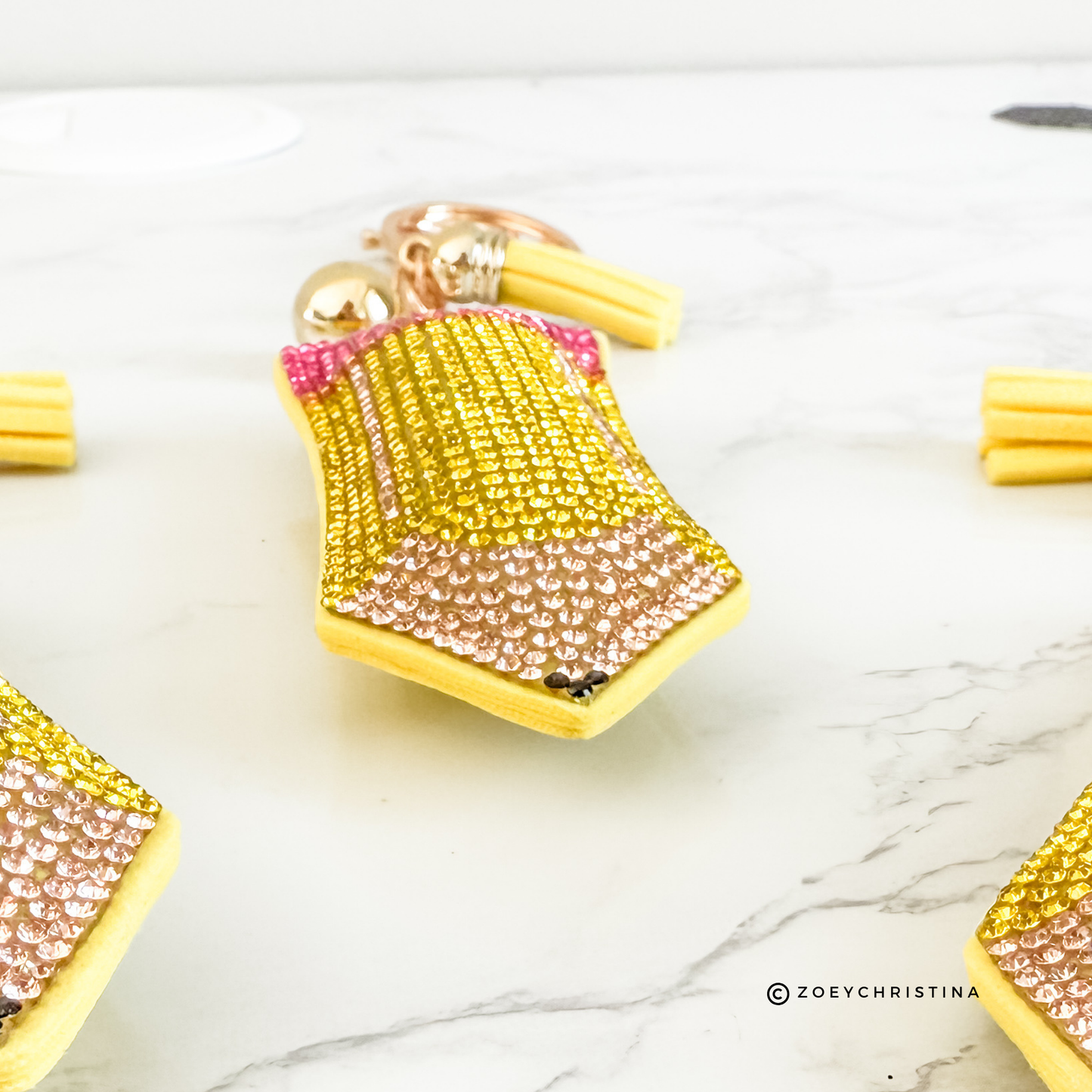 Rhinestone Pencil Keychain – Teacher, Back-to-School