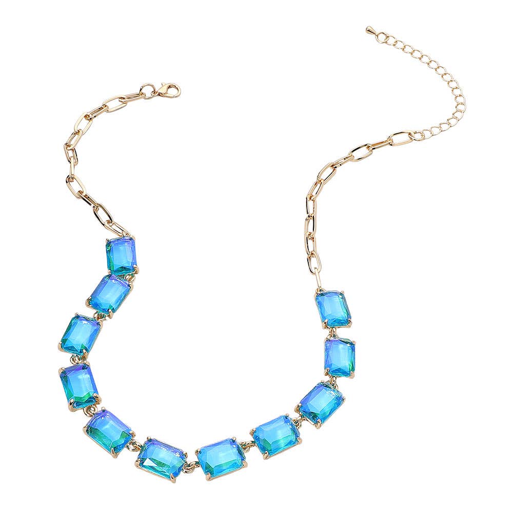 Gem Candy Necklace: AB,Blue