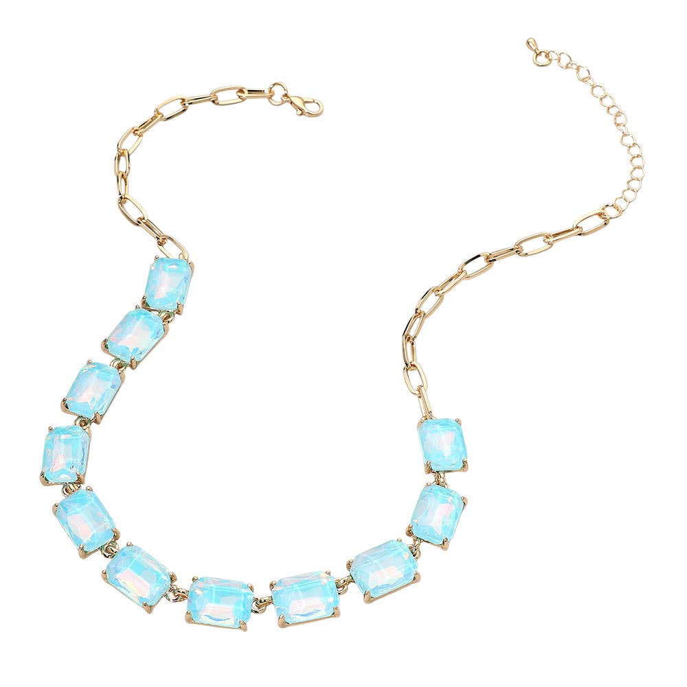 Gem Candy Necklace: Blue,Opal