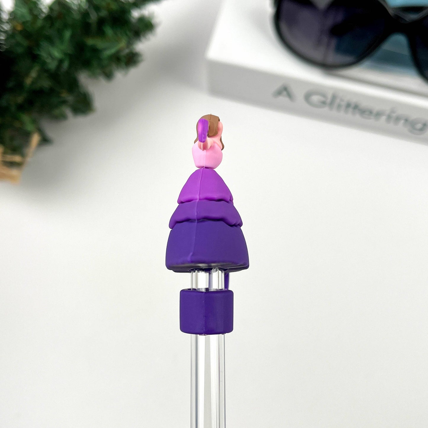 Cute Taylor Straw Toppers,Purple Straw Cover