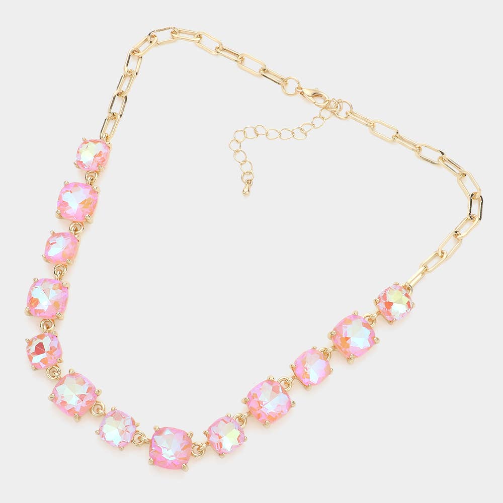 Gem Candy Necklace: AB,Pink