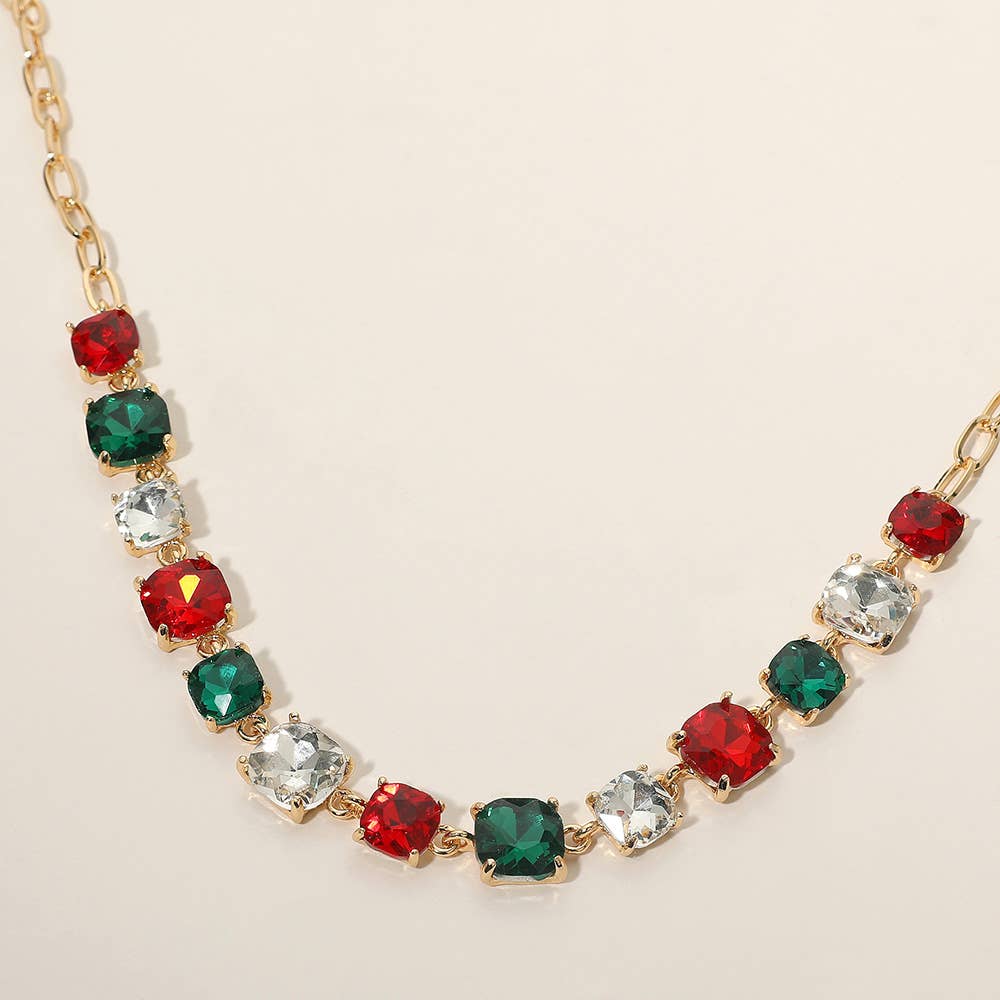 Gem Candy Necklace: Green Red