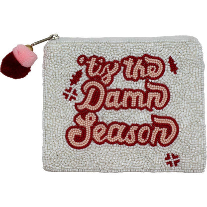 ‘TIS THE DAMN SEASON BEADED COIN POUCH
