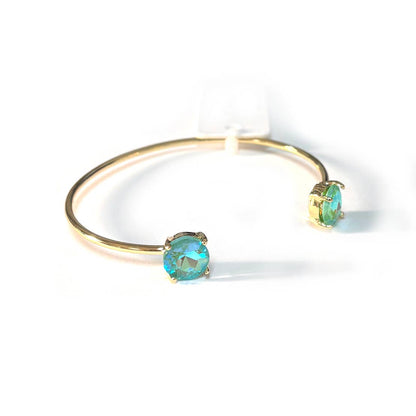 Cuff Wire Bangle for Women and Girls w/ Glass Stone Accent : RAINBOW