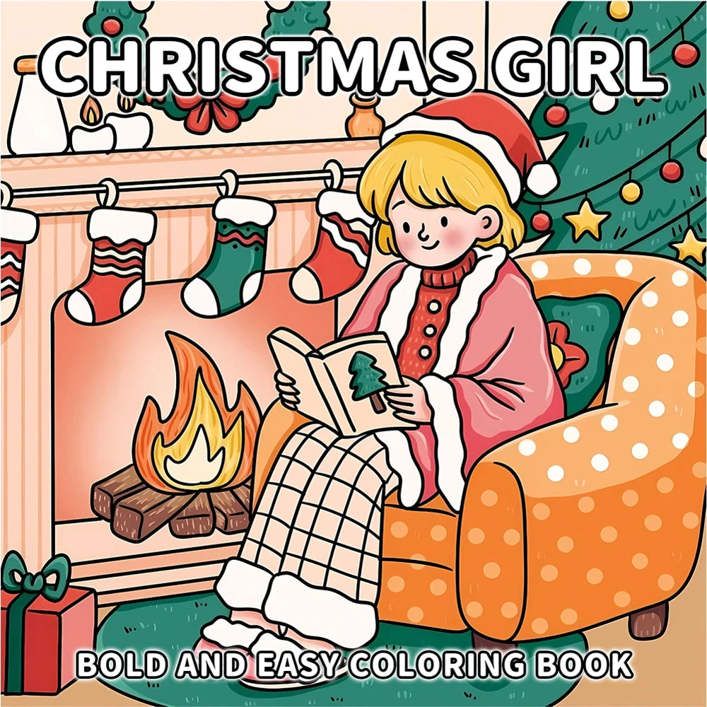 Christmas Girl Cozy Festive Coloring Book