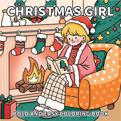 Christmas Girl Cozy Festive Coloring Book