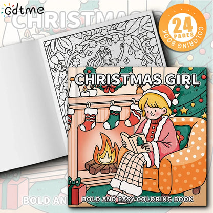 Christmas Girl Cozy Festive Coloring Book