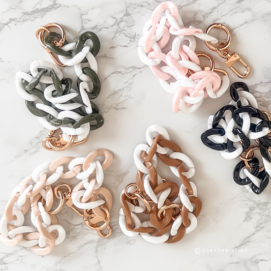 Chunky Acrylic Bag Chains – 8 Colors, 16.5" Length: Bronze