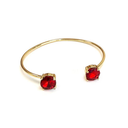 Cuff Wire Bangle for Women and Girls w/ Glass Stone Accent : RAINBOW
