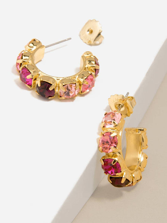 Chunky Colorful Crystal Hoops: H.PNK