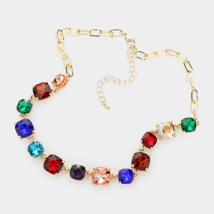 Gem Candy Necklace: Green Red
