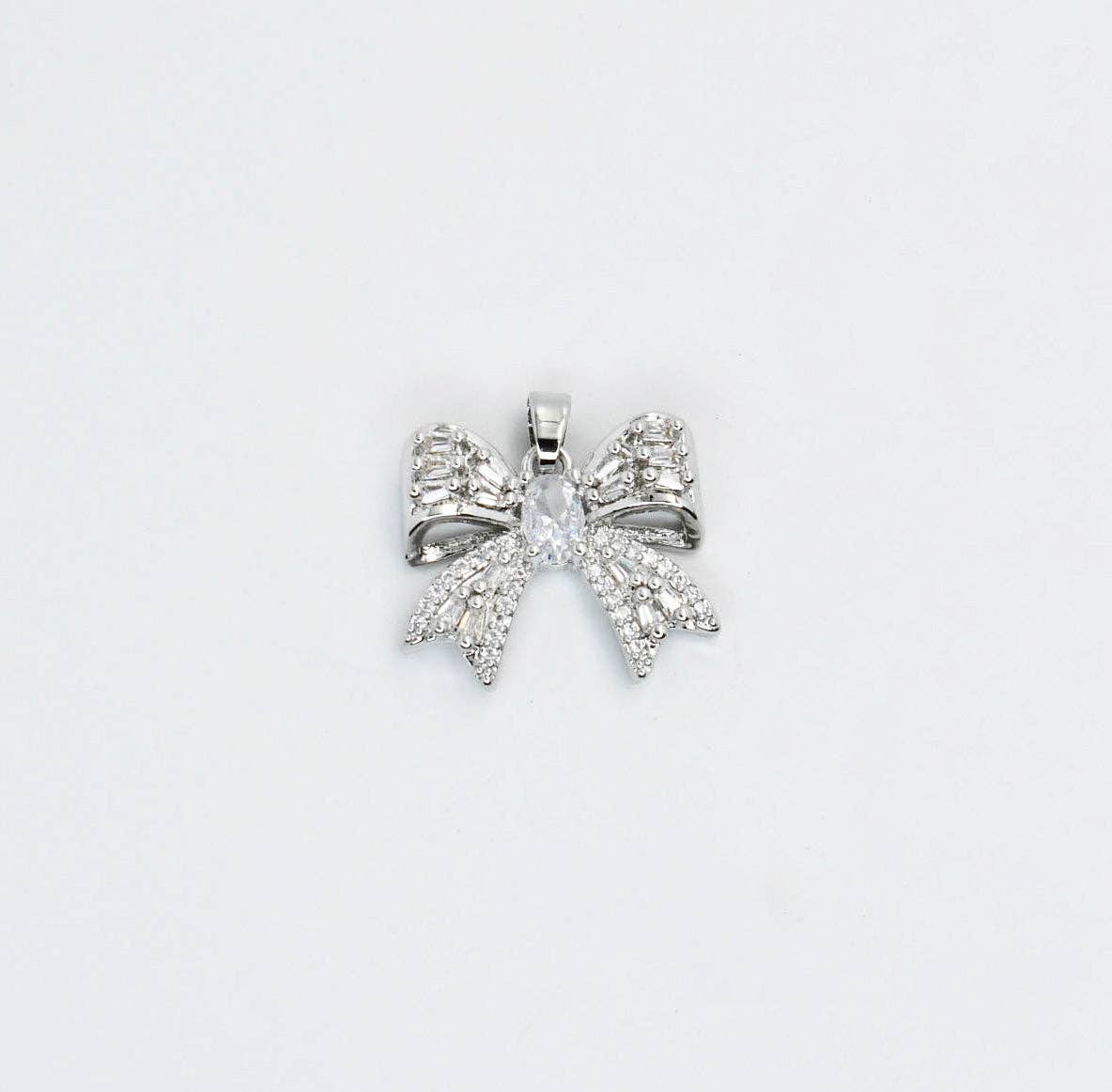Silver Big Bow Charm