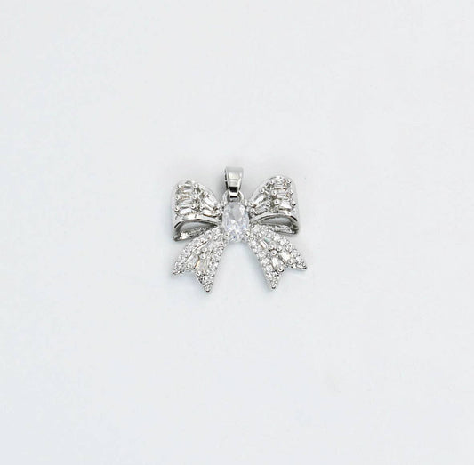Silver Big Bow Charm