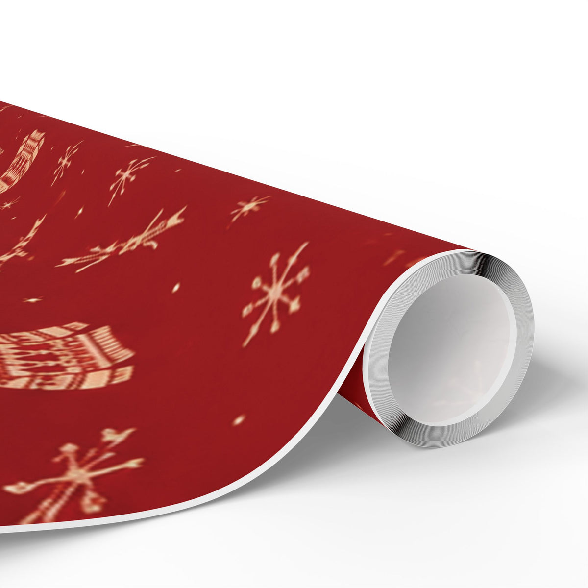 Stick Season Wrapping Paper | Red & Cream Cozy Winter Gift Wrap | Vintage Sweater Christmas Wrapping Paper