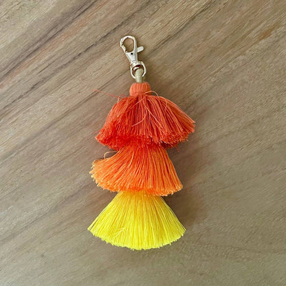 3 Tiered Large Ombre Tassel with Clasp: Purple