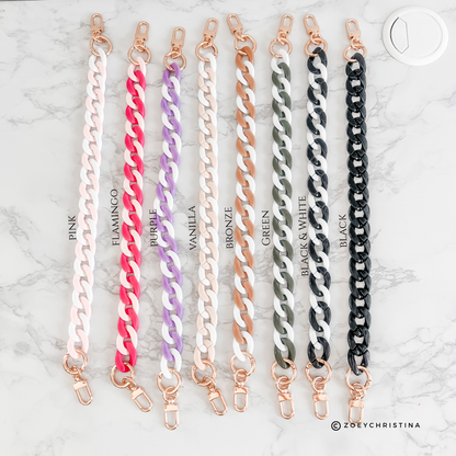 Chunky Acrylic Bag Chains – 8 Colors, 16.5" Length: Bronze