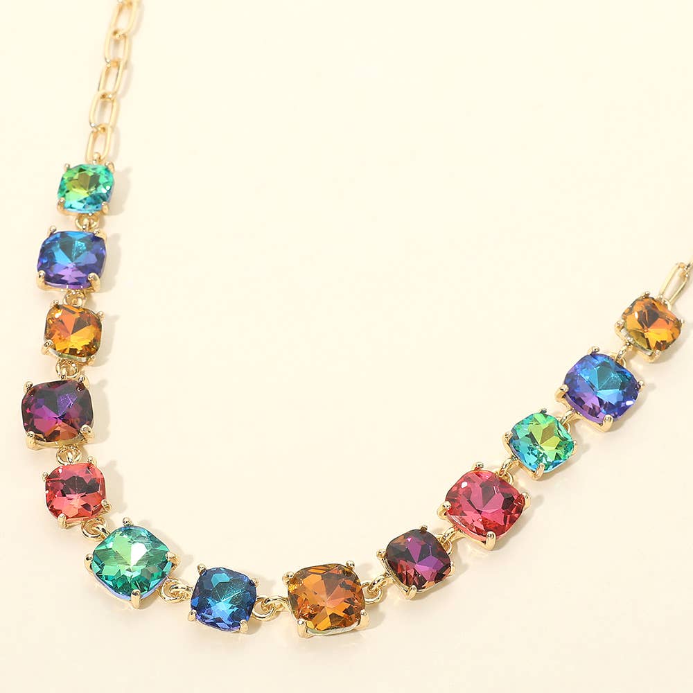 Gem Candy Necklace: Multi colored