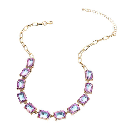 Gem Candy Necklace: AB,Lavender