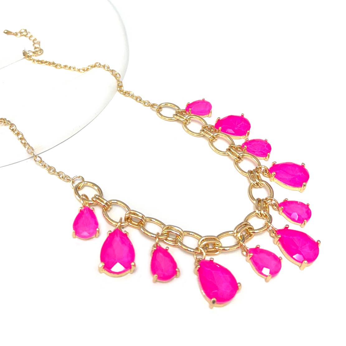 Sparkly Teardrop Crystal Glass Charms Paparazzi Necklace: Brown Multi