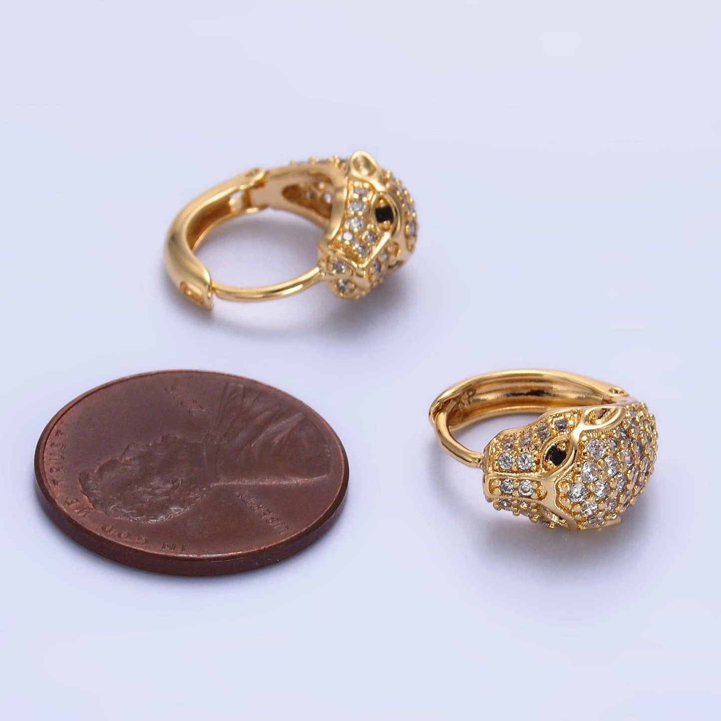 Gold Classic Gold CZ Animal Huggies Earring-00169