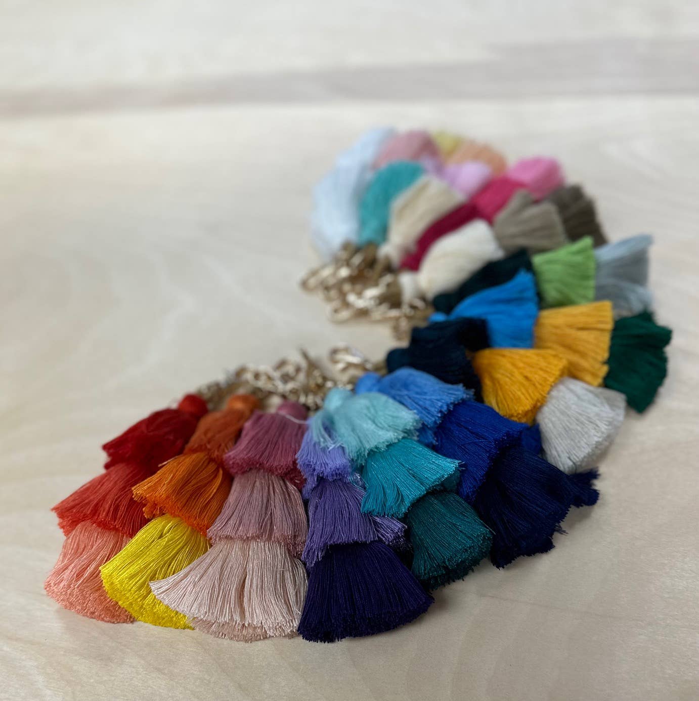 3 Tiered Large Ombre Tassel with Clasp: PINK