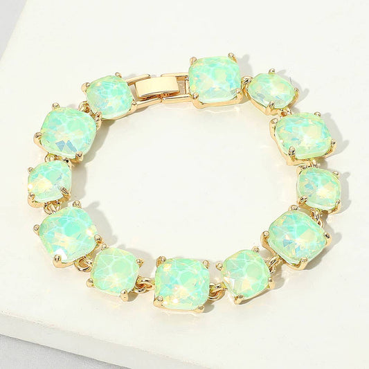 Cushion Square Stone Link Evening Bracelet: PMT