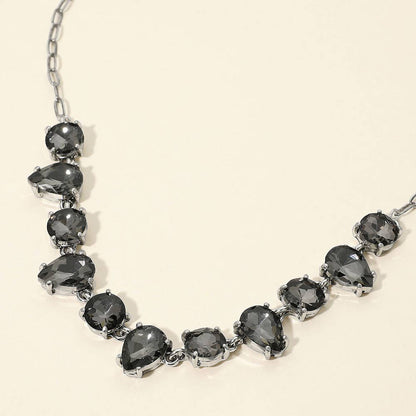 Gem Candy Necklace: Antique Silver Black Diamond