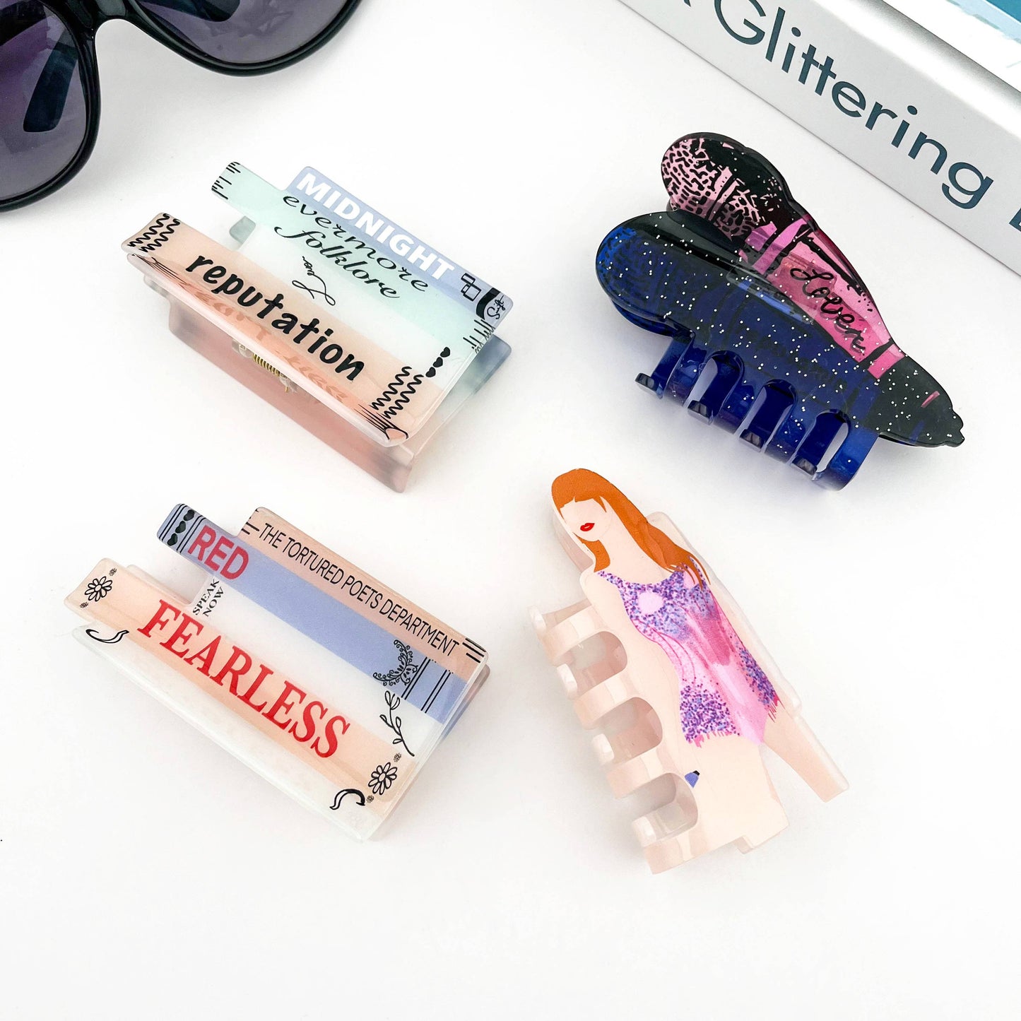 Book & Microphone Hair Clips, Cute Novelty Hair Claw Clip: Microphone