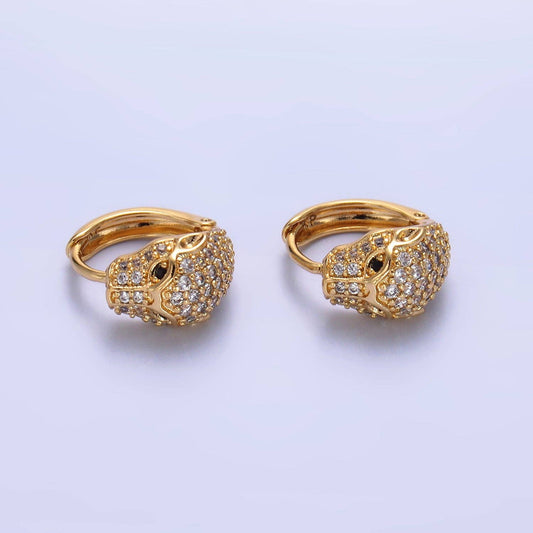 Gold Classic Gold CZ Animal Huggies Earring-00169