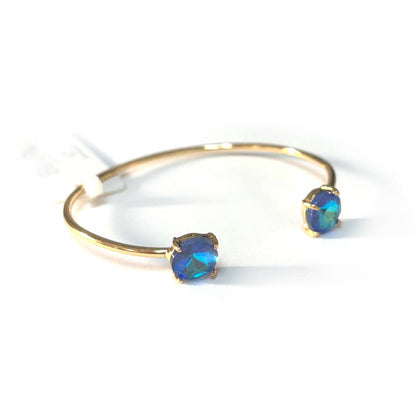 Cuff Wire Bangle for Women and Girls w/ Glass Stone Accent : RAINBOW