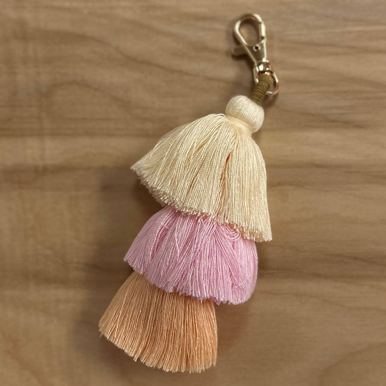 3 Tiered Large Ombre Tassel with Clasp: Purple