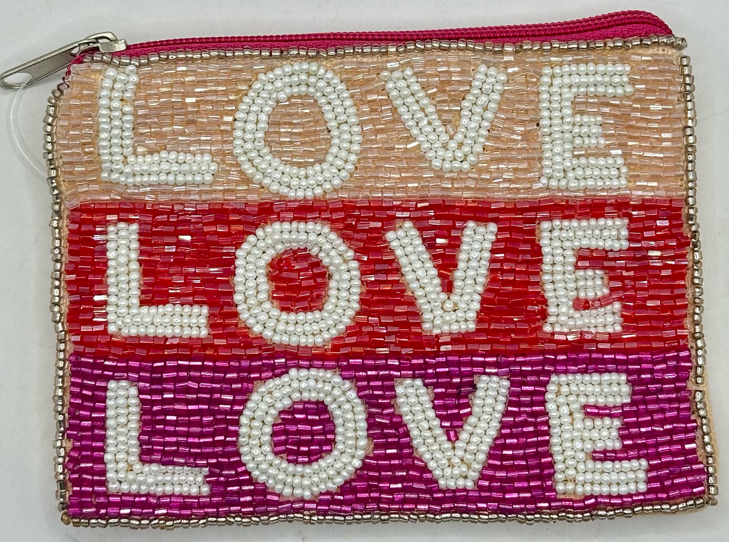 TRIPLE LOVE BEADED MINI POUCH