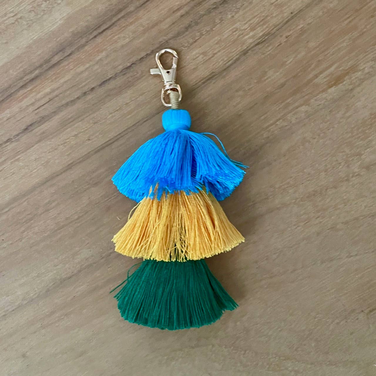 3 Tiered Large Ombre Tassel with Clasp: Purple