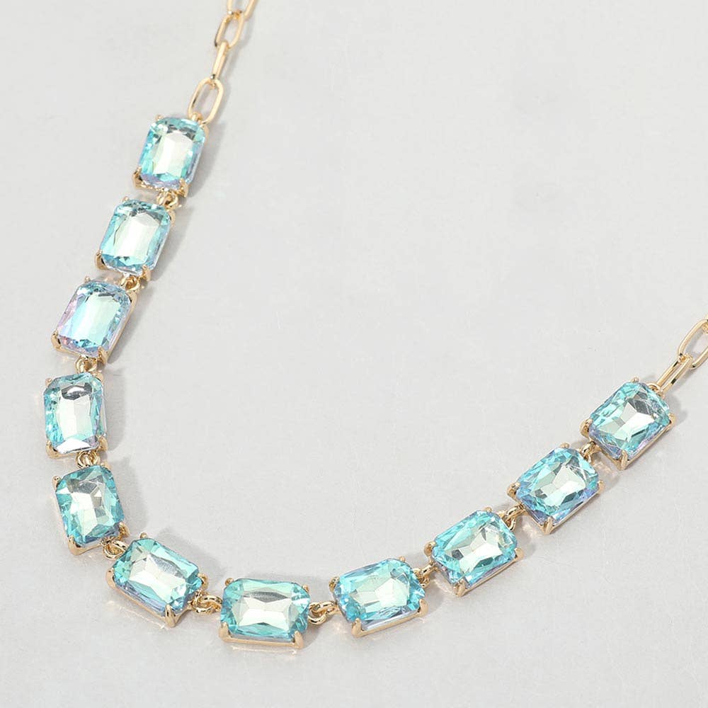Gem Candy Necklace: AB,Aqua