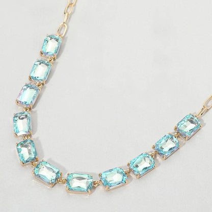 Gem Candy Necklace: AB,Aqua
