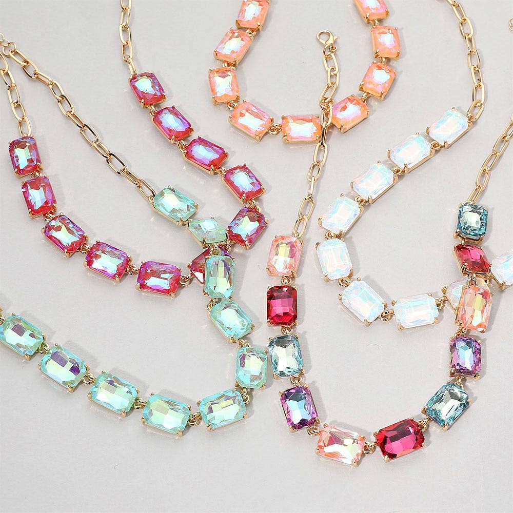 Gem Candy Necklace: AB,Lavender