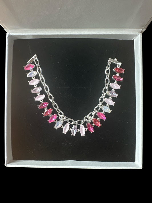 Jewel Candy Bracelet Frosted Pink Lollipop