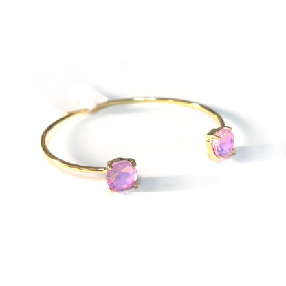 Cuff Wire Bangle for Women and Girls w/ Glass Stone Accent : RAINBOW