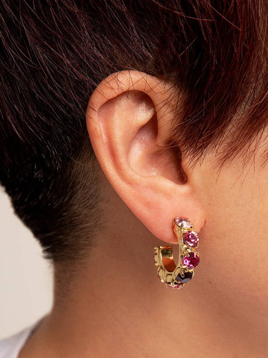 Chunky Colorful Crystal Hoops: H.PNK