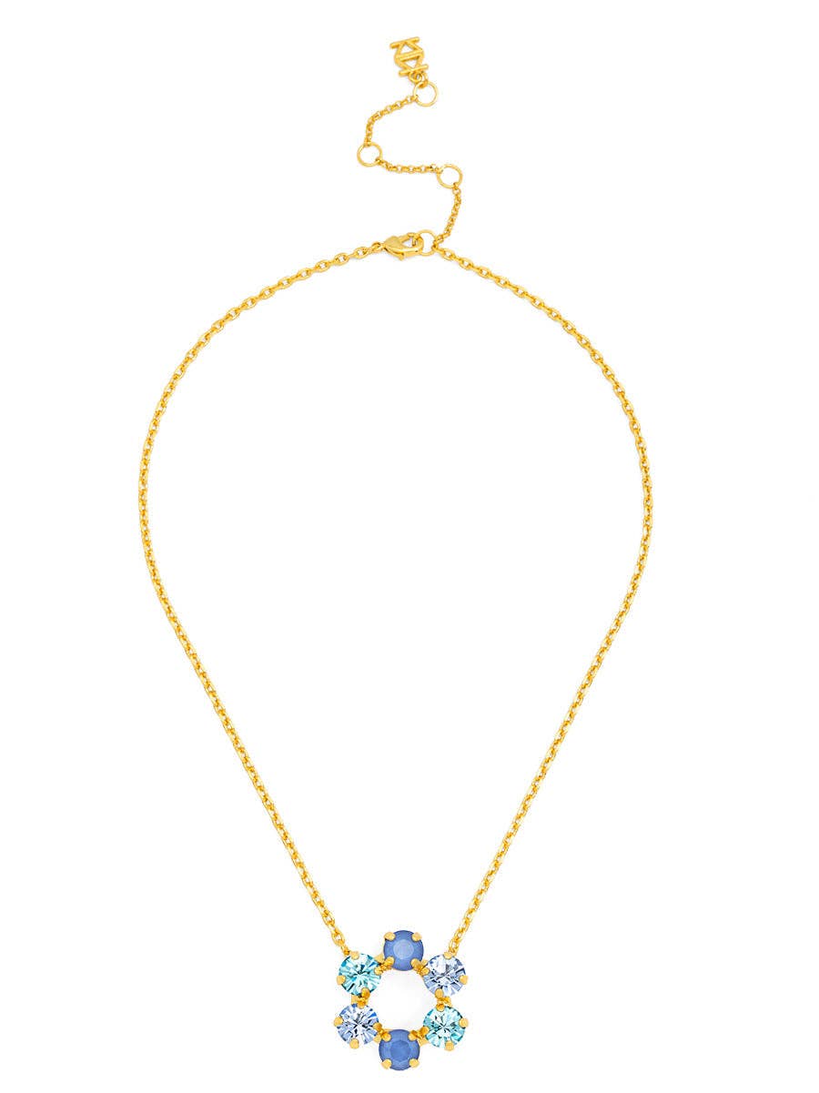 Front-Facing Crystal Collar Necklace: BLU[D]