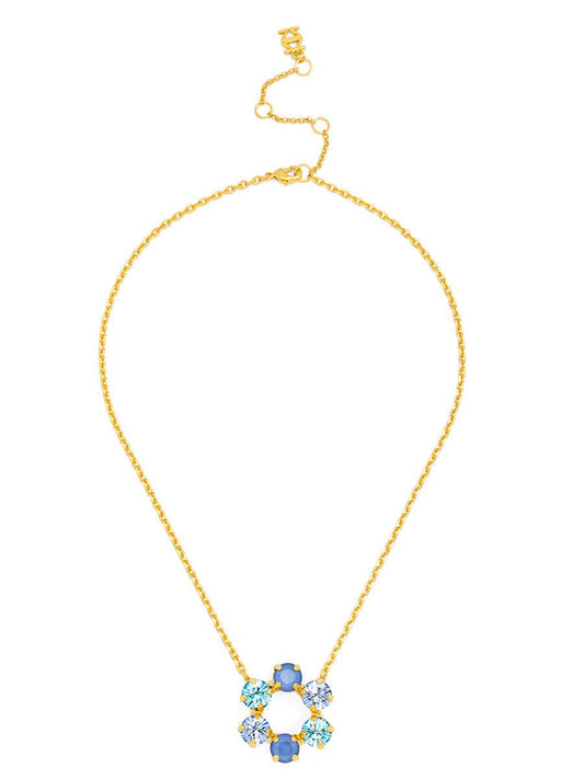 Front-Facing Crystal Collar Necklace: BLU[D]