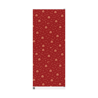 Stick Season Wrapping Paper | Red & Cream Cozy Winter Gift Wrap | Vintage Sweater Christmas Wrapping Paper