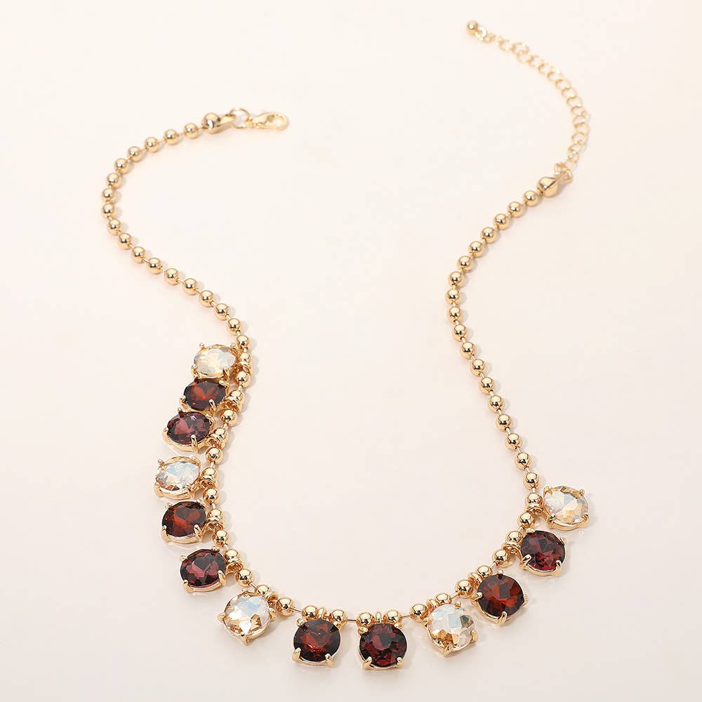Gem Candy Necklace: Brown Multi Beaded