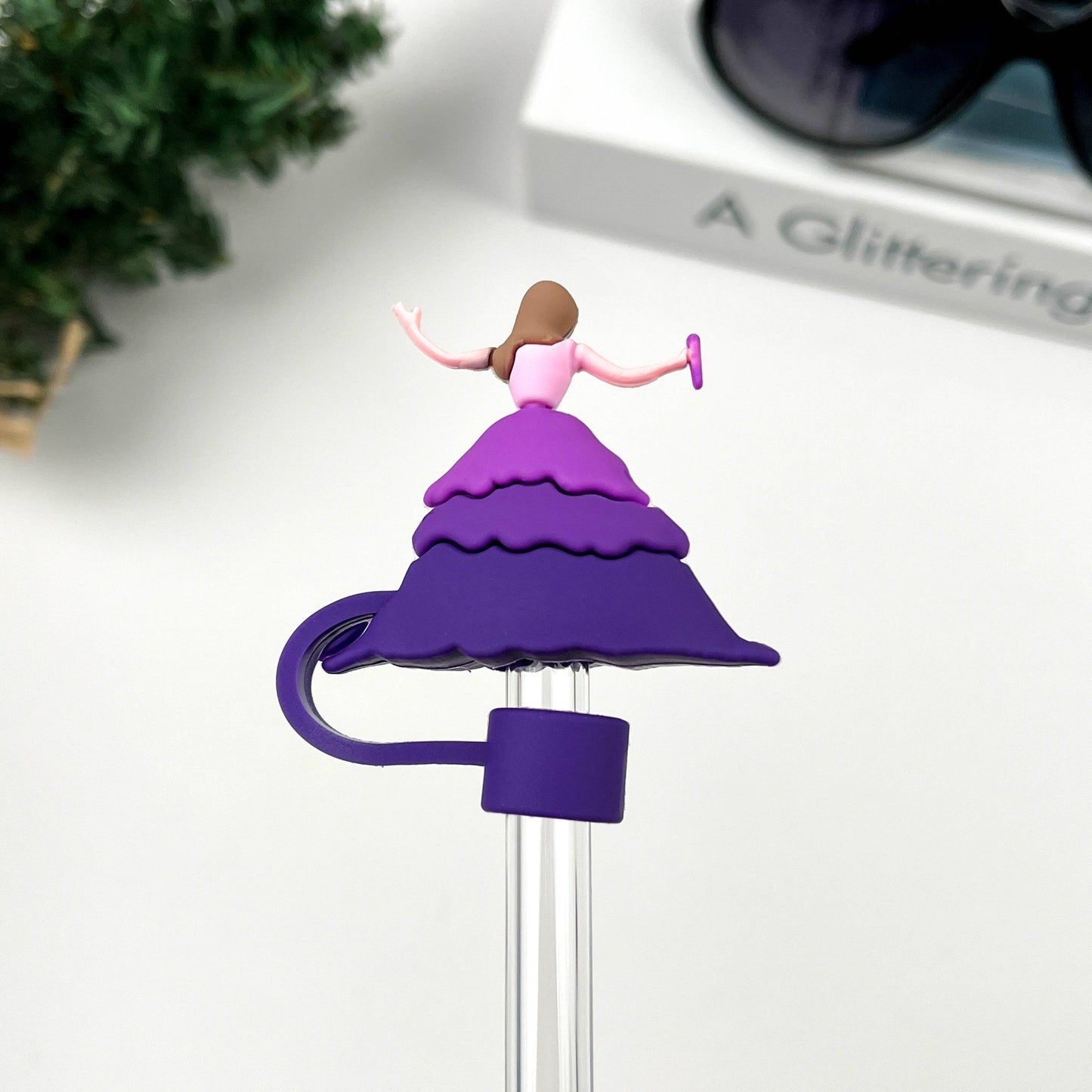 Cute Taylor Straw Toppers,Purple Straw Cover