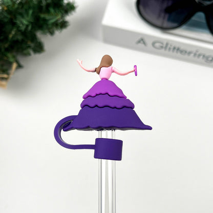Cute Taylor Straw Toppers,Purple Straw Cover