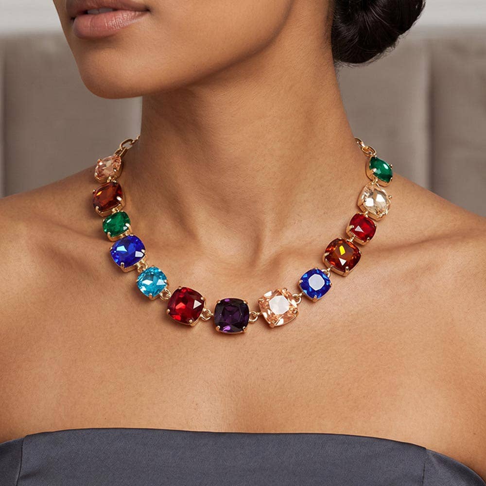 Gem Candy Necklace: Multi colored