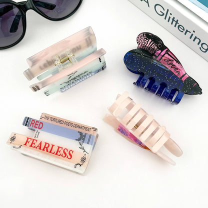 Book & Microphone Hair Clips, Cute Novelty Hair Claw Clip: Singer
