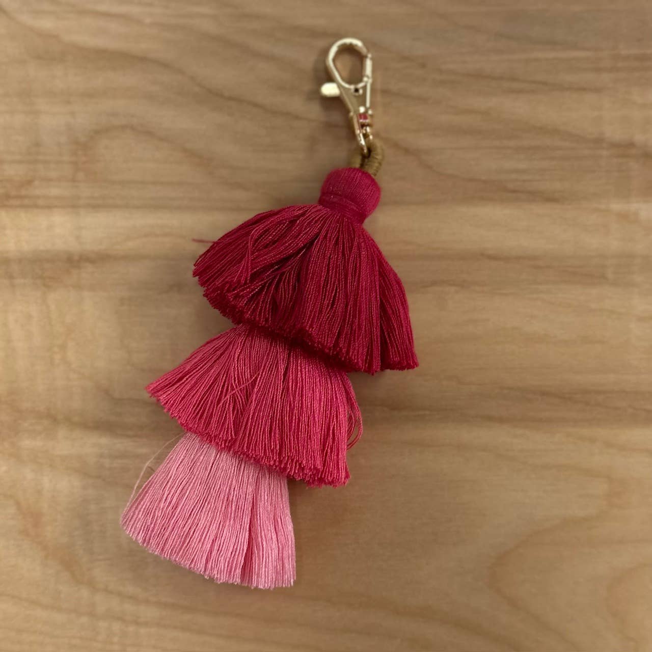 3 Tiered Large Ombre Tassel with Clasp: Purple