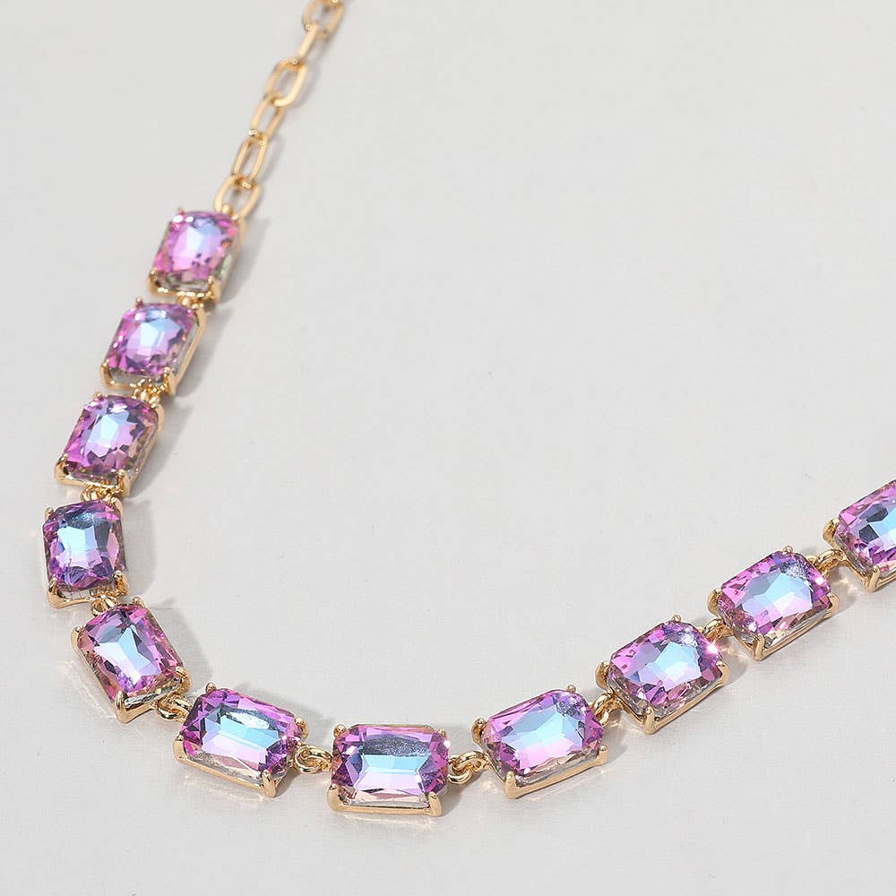 Gem Candy Necklace: AB,Lavender